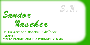 sandor mascher business card